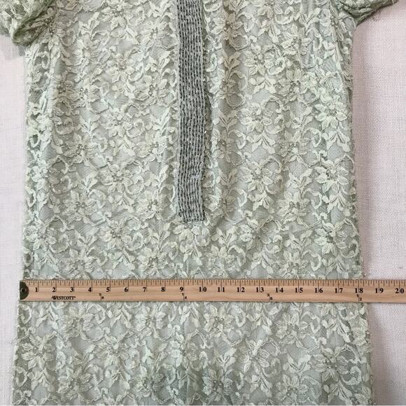 Valentina Ltd 1960s Embroidered Beaded Lace Long Sleeve Tunic Dress 14 VTG 10 to - Picture 16 of 16